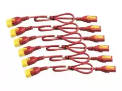 APC Power cable power IEC 60320 C13 locking to IEC 60320 C14 locking 60cm red pack of 6