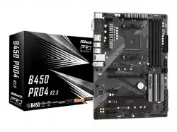 ASROCK Main Board Desktop B450 PRO4 (B450, AM4, 4xDDR4, HDMI/DP/D-Sub, 2 PCIe 3.0 x16, 4 PCIe 2.0 x1, 2xM.2, 6 SATA3, 1x USB-C, 2xUSB 2.0, 5x USB 3.2, 1xCOM Port Header, ATX, Retail)