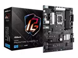 ASROCK Main Board Desktop Z690 Phantom Gaming 4 (S1700, Z690, 4x DDR4, 2x PCIe x16, 3x PCIe x1, 4x SATA3 6.0Gb/s, 2x m.2 PCIe Gen4x4, RAID 0,1,5,10, 10x USB 3.2, 1x USB-C 1x RJ-45 2.5G Lan, HDMI, DP, ATX, Retail