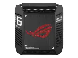 Asus Gaming Mesh WiFi system, ROG Rapture GT6 2PK, AX10000,Tri-Band, up to 540m2, Tri-Core 1.7GHz CPU, 256MB/512MB Flash/RAM, 2.5G port, AiProtection Pro, Adaptive QoS, VPN server/client, IPTV, OFDMA, MU-MIMO, Beamforming, Link Aggregation, AiMesh, Black