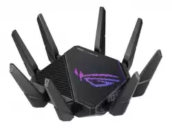 Asus Gaming Wireless Router,ROG Rapture GT-AX11000 Pro, AX11000, Tri-Band, Quad-Core 2.0GHz CPU, 256MB/1GB Flash/RAM, 10G port, AiProtection Pro, Adaptive QoS, VPN Fusion, IPTV, OFDMA, MU-MIMO, Beamforming, Link Aggregation, Port forwarding, AiMesh, Black