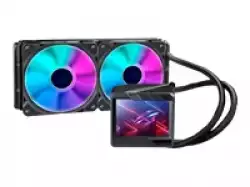 ASUS ROG Ryujin II 240 all-in-one liquid CPU cooler with 3.5inch LCD embedded pump fan and 2xROG 120mm ARGB radiator fans