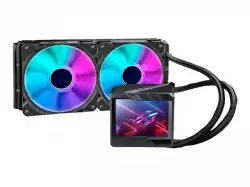 ASUS ROG Ryujin II 240 all-in-one liquid CPU cooler with 3.5inch LCD embedded pump fan and 2xROG 120mm ARGB radiator fans