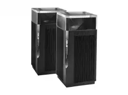 Asus Mesh WiFi system, ZenWiFi Pro ET12 2PK, AXE11000, Tri-Band, coverage up to 610m2, Quad-Core 2.0GHz CPU , 256MB/1GB Flash/RAM, 2.5G dual-port, AiProtection Pro, Adaptive QoS, VPN server/client, IPTV, OFDMA, Beamforming, Link Aggregation, AiMesh,Black
