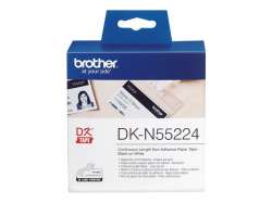 Brother DK-N55224 Roll White Continuous Length Non-Adhesive Paper Tape 54mmx30.48M (Black on White)