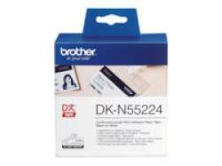 Brother DK-N55224 Roll White Continuous Length Non-Adhesive Paper Tape 54mmx30.48M (Black on White)