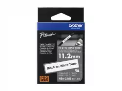BROTHER Heat Shrink Tube Black on White 11.2mm