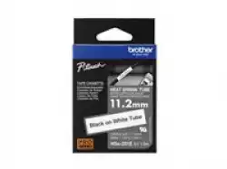 BROTHER Heat Shrink Tube Black on White 11.2mm