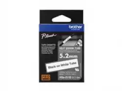 BROTHER Heat Shrink Tube Black on White 5.2mm