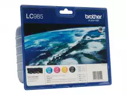 BROTHER LC-985 ink cartridge black and tri-colour standard capacity bl 300 pages cl 260 pages 4-pack blister without alarm