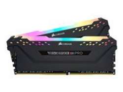 CORSAIR 16GB RAMKit 2x8GB DDR4 3200MHz 2x288 DIMM Unbuffered 16-18-18-36 Vengeance RGB Pro Black Heat Spreader RGB LED 1.35V XMP2.0