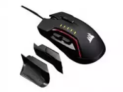 CORSAIR GLAIVE RGB PRO Comfort FPS/MOBA Gaming Mouse with Interchangeable Grips Black Backlit RGB LED 18000 DPI Optical EU