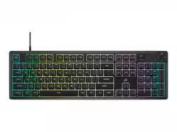Corsair K55 CORE RGB Gaming Keyboard - Black, Fully customizable ten-zone RGB backlight, dedicated media control buttons