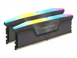 CORSAIR VENGEANCE RGB 64GB 2x32GB DDR5 5200MT/s DIMM Unbuffered 40-40-40-77 Std PMIC AMD EXPO Cool Grey Heatspreader Black PCB 1.25V