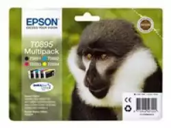 EPSON 2LB T0895 ink cartridge black and tri-colour standard capacity 16.3ml 1-pack blister without alarm