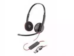 HP Poly Blackwire 3220 Stereo USB-C Black Headset +USB-C/A Adapter Bulk