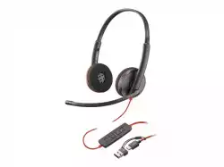 HP Poly Blackwire 3220 Stereo USB-C Headset +USB-C/A Adapter