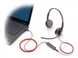 HP Poly Blackwire 3225 Stereo USB-C Headset +3.5mm Plug +USB-C/A Adapter Bulk