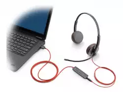HP Poly Blackwire 3225 Stereo USB-C Headset +3.5mm Plug +USB-C/A Adapter