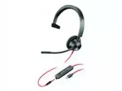 HP Poly Blackwire 3315-M Blackwire 3300 series headset on-ear wired active noise cancelling 3.5mm jack USB-C black MS Teams