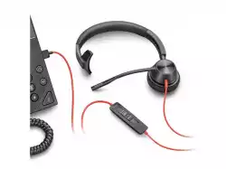 HP Poly Blackwire 3315 Blackwire 3300 series headset on-ear wired active noise cancelling 3.5mm jack USB-A black