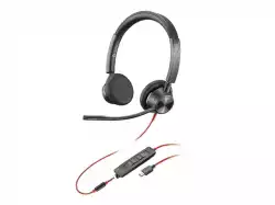 HP Poly Blackwire 3325 Stereo USB-C Headset +3.5mm Plug +USB-C/A Adapter