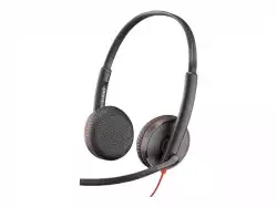 HP Poly Blackwire C3225 Blackwire 3200 Series headset on-ear wired active noise cancelling 3.5mm jack black
