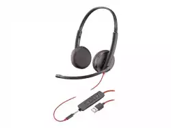 HP Poly Blackwire C3225 Blackwire 3200 Series headset on-ear wired active noise cancelling 3.5mm jack black