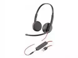 HP Poly Blackwire C3225 Blackwire 3200 Series headset on-ear wired active noise cancelling 3.5mm jack black