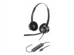 HP Poly EncorePro 320 EncorePro 300 series headset on-ear wired active noise cancelling USB-A black Certified for Microsoft Teams