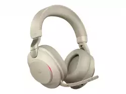 JABRA Evolve2 85 MS Stereo Headset full size Bluetooth wireless wired active noise cancelling 3.5 mm noise isolating beige MS Te