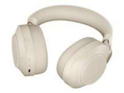 JABRA Evolve2 85 UC Stereo Headset full size Bluetooth wireless wired active noise cancelling 3.5 mm jack noise isolating beige