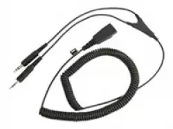 JABRA QD Cord to 2x 3.5mm pin plug coiled 0.5-2meters for GN2100 GN2000 GN2200