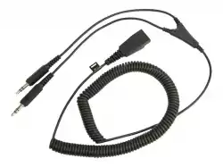 JABRA QD Cord to 2x 3.5mm pin plug coiled 0.5-2meters for GN2100 GN2000 GN2200