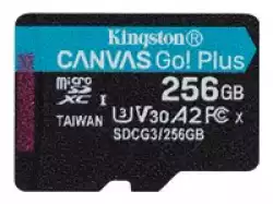 KINGSTON 256GB microSDXC Canvas Go Plus 170R A2 U3 V30 Single Pack w/o ADP
