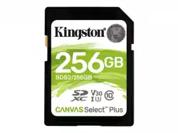 KINGSTON 256GB SDXC Canvas Select Plus 100R C10 UHS-I U3 V30                          