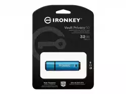 KINGSTON 32GB IronKey Vault Privacy 50 USB AES-256 Encrypted FIPS 197
