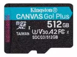 KINGSTON 512GB microSDXC Canvas Go Plus 170R A2 U3 V30 Single Pack w/o ADP