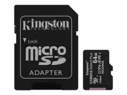 KINGSTON 64GB microSDXC Canvas Select Plus 100R A1 C10 Three Pack + Single ADP