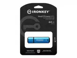 KINGSTON 64GB USB-C IronKey Vault Privacy 50C AES-256 Encrypted FIPS 197