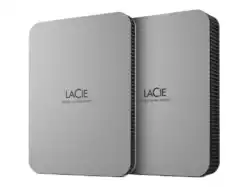 LACIE Mobile Drive HDD USB-C 5TB 2.5inch Moon Silver with USB-C cable