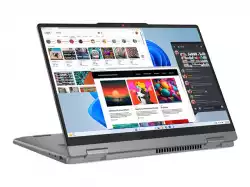 Лаптоп LENOVO IdeaPad 5 2-in-1 AMD Ryzen 7 8845HS 14inch WUXGA OLED 400N Touch 16GB DDR5 1TB PCIe W11H Luna Grey 2y + Pen