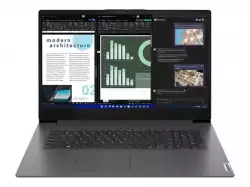 Лаптоп Lenovo V17 G4 Intel Core i7-1355U (up to 5GHz, 12MB), 16GB DDR4 3200MHz (8+8), 512GB SSD, 17.3" FHD (1920x1080) IPS AG, Intel Iris Xe Graphics, WLAN, BT, HD 720p Cam, BKLT KB, Iron Grey, FPR, DOS, 3Y CCI