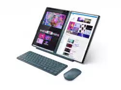Лаптоп LENOVO YOGA Book 9 Intel Ultra 7 155U 2x13.3inch 2.8k OLED Touch 32GB DDR5 1TB PCIe W11P ENG keyboard Tidal Teal 2y