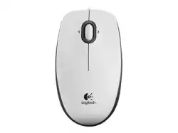 LOGITECH B100 Corded Mouse - WHITE - USB - B2B