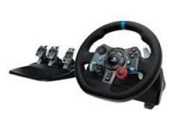 Logitech G29 Driving Force Racing Wheel, PlayStation 4, PlayStation 3, PC, 900° Rotation, Dual Motor Force Feedback, Adjustable Pedals, Leather 