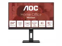 Монитор AOC 24E3QAF, 23.8" IPS WLED, 1920x1080@@75Hz, 4ms GtG, 300cd m/2, 1000:1, 20M:1 DCR, Adaptive Sync, FlickerFree, Low Blue Light, 2Wx2, Tilt, Height Adjust, Pivot, Swivel, D-SUB, HDMI, DP