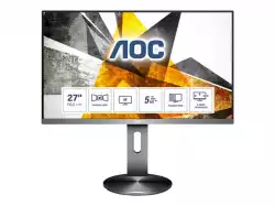Монитор  AOC 27 16:9 IPS, WLED, 3840x2160 60Hz, 5ms, 350 cd/m2, 1000:1, 178/178, FlickerFree, Frameless, 2xSpeakers, VESA, Height ad
