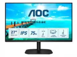 Монитор AOC 27B2DA 27inch IPS FHD 1920x1080 16:9 250nits 75Hz 1000:1 4ms HDMI1.4 VGA DVI Headphone out Black Cable included
