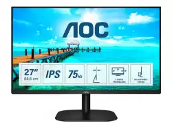 Монитор AOC 27B2DA 27inch IPS FHD 1920x1080 16:9 250nits 75Hz 1000:1 4ms HDMI1.4 VGA DVI Headphone out Black Cable included